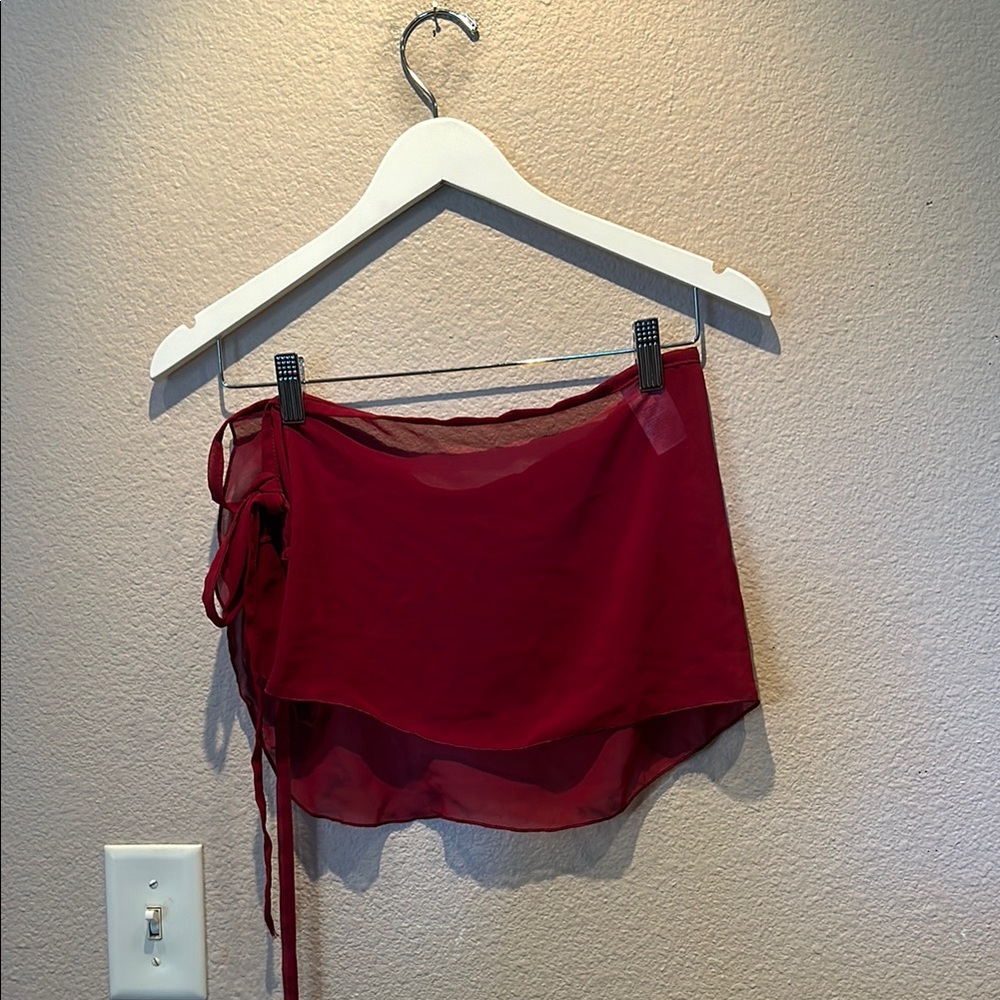 Capezio Burgundy Sheer Dance Skirt Size Small